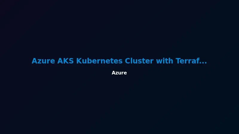 Azure AKS Kubernetes Cluster with Terraform