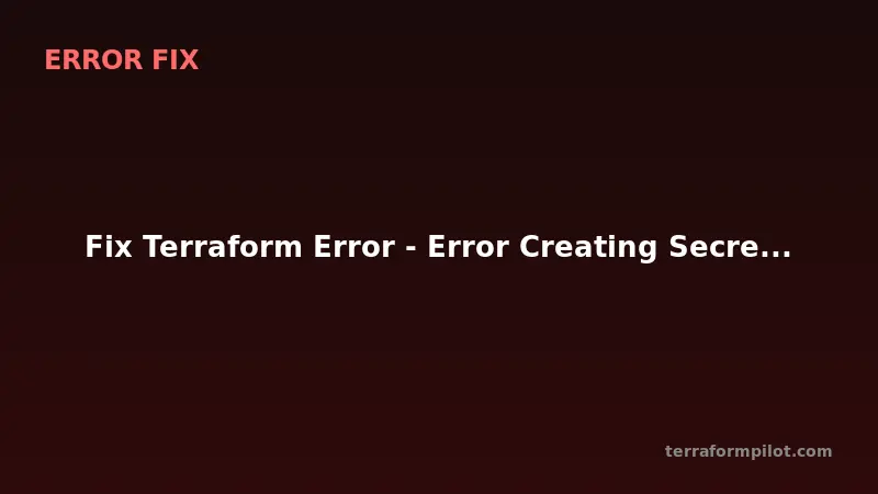 Fix Terraform Error - Error Creating Secrets Manager Secret - ResourceExistsException