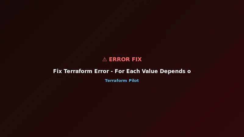 Fix Terraform Error - For Each Value Depends on Resource Attributes