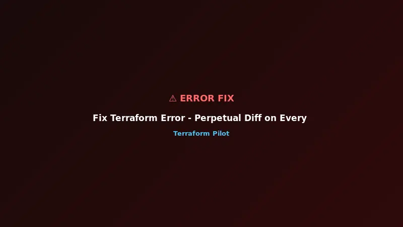 Fix Terraform Error - Perpetual Diff on Every Plan
