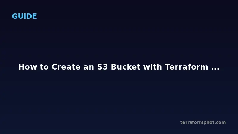 How to Create an S3 Bucket with Terraform - Step by Step