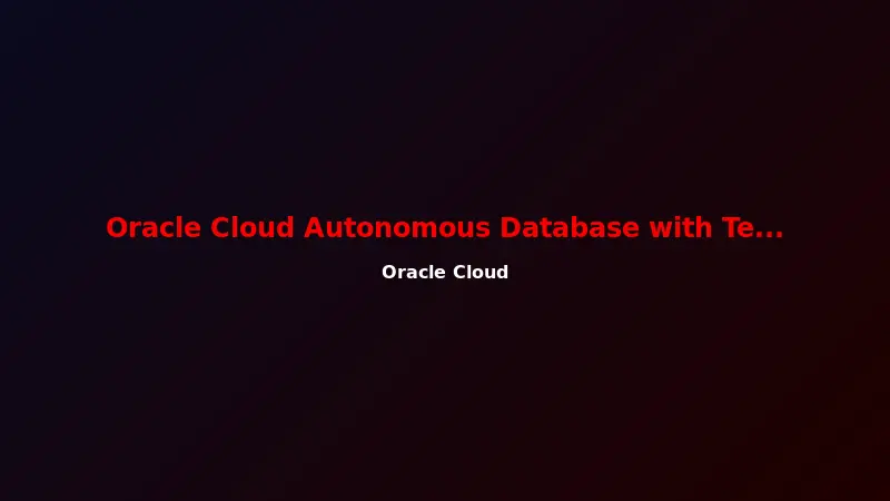 Oracle Cloud Autonomous Database with Terraform