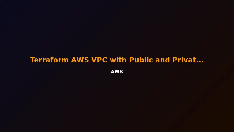 Terraform AWS VPC with Public and Private Subnets