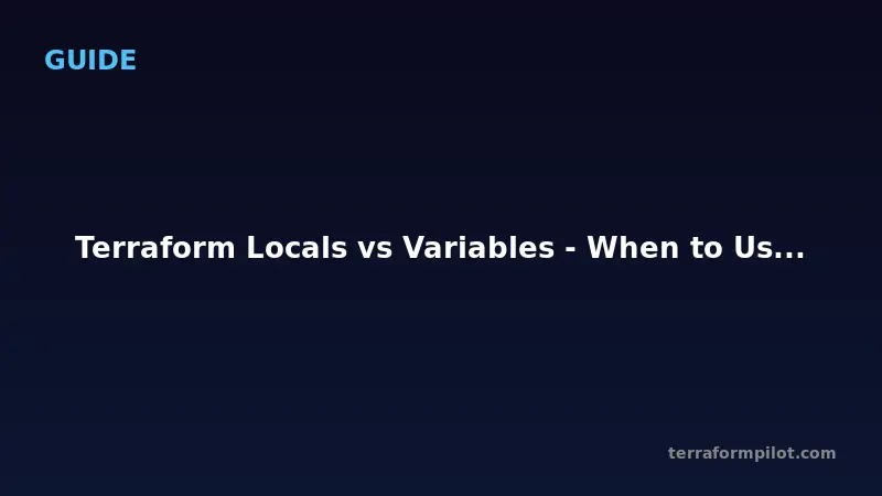 Terraform Locals vs Variables - When to Use Each
