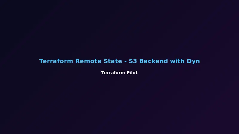 Terraform Remote State - S3 Backend with DynamoDB Locking