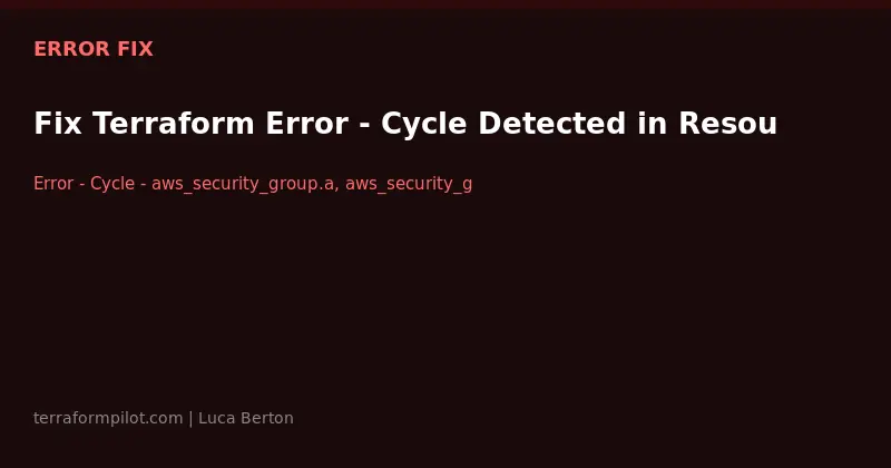 Fix Terraform Error - Cycle Detected in Resource Dependencies