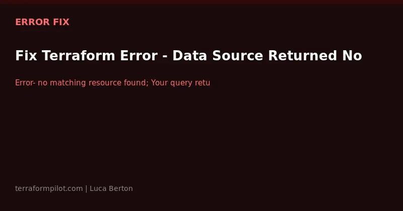 Fix Terraform Error - Data Source Returned No Results