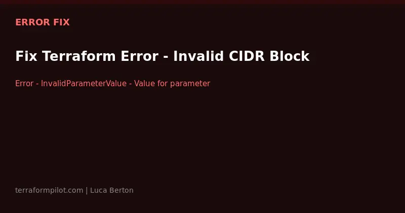 Fix Terraform Error - Invalid CIDR Block