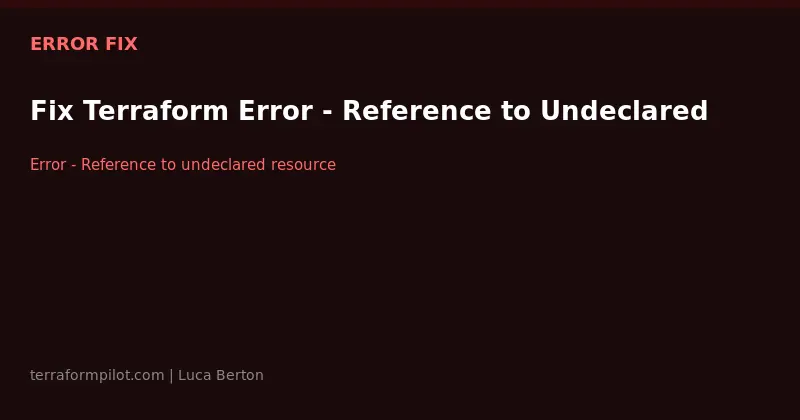 Fix Terraform Error - Reference to Undeclared Resource