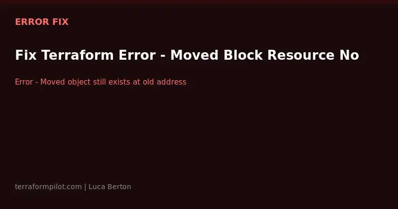 Fix Terraform Error - Moved Block Resource Not Found