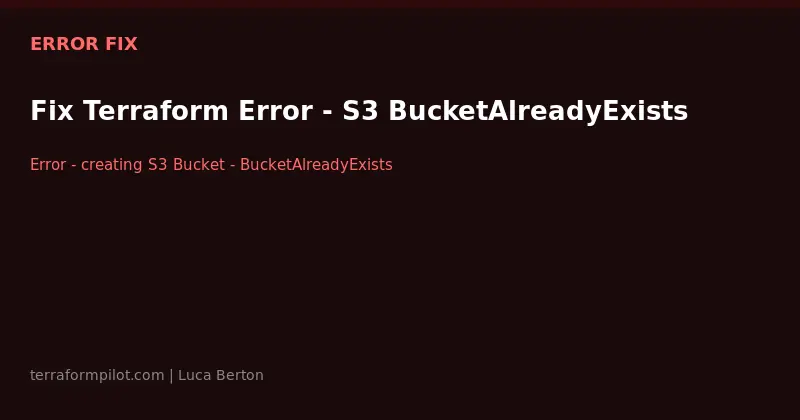 Fix Terraform Error - S3 BucketAlreadyExists