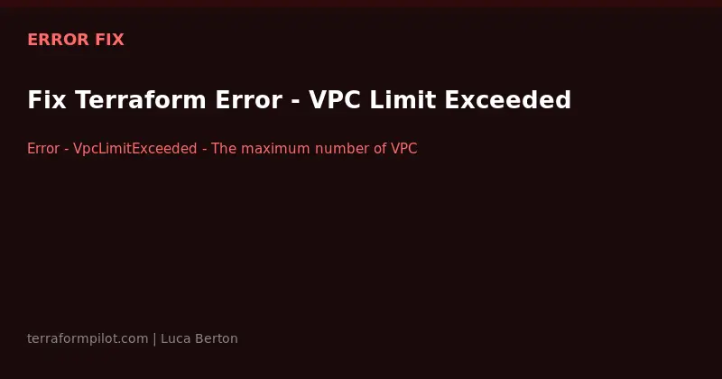 Fix Terraform Error - VPC Limit Exceeded