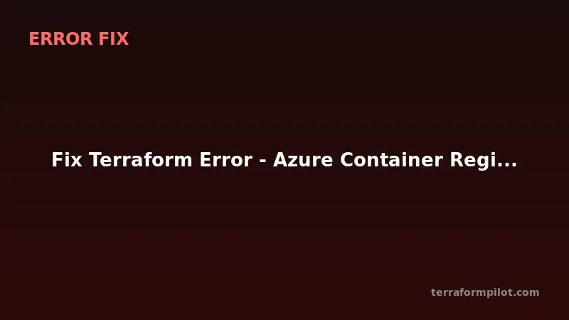 Fix: Azure Container Registry SKU Upgrade Required