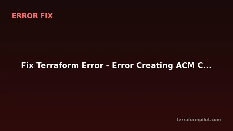 Fix Terraform Error - Error Creating ACM Certificate - LimitExceededException