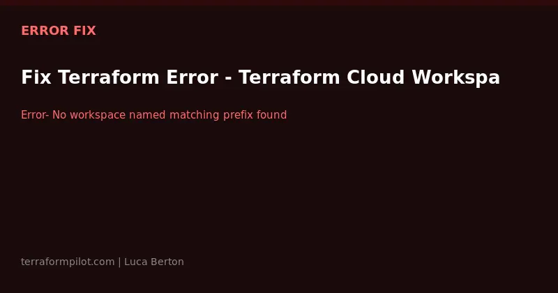 Fix Terraform Error - Terraform Cloud Workspace Not Found