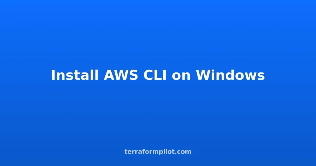 Install AWS CLI on Windows with winget: Quick Setup Guide